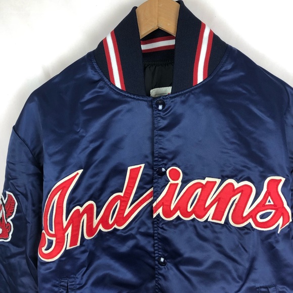 Vintage Cleveland Indians Bomber Jacket 90s Mlb - Picture 2 of 6